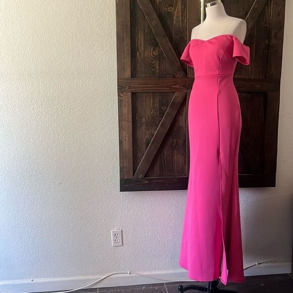 New Elegant Front Slit Off Shoulders Formal Party Long Mermaid Dress - Picture 6 of 16